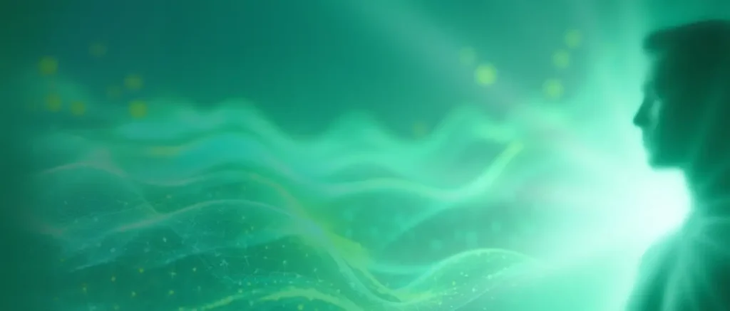 Abstract illustration representing bioresonance technology, frequency-based wellness visualisation and holistic wellness assessment concepts for educational purposes.